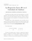 Research paper thumbnail of La Proporción Áurea (Φ) en el Calendario de Anáhuac