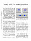 Research paper thumbnail of Learning the Subsystem of Local Planning for Autonomous Racing