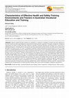 Research paper thumbnail of Characteristics of Effective Health and Safety Training Environments and Trainers in Australian Vocational Education and Training