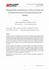 Research paper thumbnail of Managing Risks and Exposures to Silica in Training and Assessment Activities in Vocational Education and Training