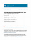 Research paper thumbnail of Rigorous and Meaningful Science for English Learners: Urban Ecology and Transdisciplinary Instruction