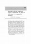 Research paper thumbnail of Microentreprise et gestion de la vulnérabilité en Afrique subsaharienne, passé et présent