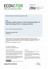 Research paper thumbnail of Decision-Makers Impact on the Internationalization of High-Technology Firms in Emerging Markets