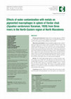 Research paper thumbnail of Effects of water contamination with heavy metals on pigmented macrophages in spleen of Vardar chub (Squalius vardarensis Karaman) from three rivers in the North-Eastern region of North Macedonia