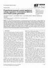 Research paper thumbnail of Proportional‐resonant control applied on voltage regulation of standalone SEIG for micro‐hydro power generation