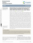 Research paper thumbnail of Characterising and communicating the potential hazard posed by potentially toxic elements in indoor dusts from schools across Lagos, Nigeria