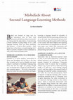 Research paper thumbnail of Misbeliefs About Second Language Learning Methods