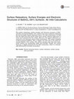 Research paper thumbnail of Surface Relaxations, Surface Energies and Electronic Structures of BaSnO3 (001) Surfaces: Ab Initio Calculations