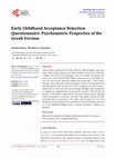 Research paper thumbnail of Early Childhood Acceptance Rejection Questionnaire: Psychometric Properties of the Greek Version