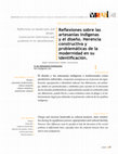 Research paper thumbnail of Reflexiones sobre las artesanias y el diseno Herencia constructiva y problematicas de su identificacion