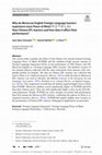 Research paper thumbnail of Why do Moroccan English Foreign Language learners experience more Peace of Mind (外语平和心态) than Chinese EFL learners and how does it affect their performance