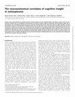 Research paper thumbnail of The neuroanatomical correlates of cognitive insight in schizophrenia