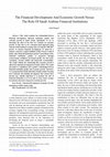 Research paper thumbnail of The Financial Development And Economic Growth Nexus: The Role Of Saudi Arabian Financial Institutions