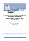 Research paper thumbnail of Reasonable accommodation of religious claims in Europe? Basic tensions and socio-legal debates: summary of results for Work Package 7 of the RELIGARE project