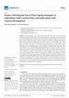 Research paper thumbnail of Factors Affecting the Use of Pain-Coping Strategies in Individuals with Cerebral Palsy and Individuals with Typical Development