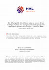 Research paper thumbnail of Du débat public à la délicate mise en oeuvre d'une stratégie d'action : les enseignements de la prospective "Massif des Landes de Gascogne à l'horizon 2050