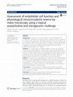 Research paper thumbnail of Assessment of endothelial cell function and physiological microcirculatory reserve by video microscopy using a topical acetylcholine and nitroglycerin challenge - Individual subject data