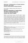 Research paper thumbnail of Resource Acquisition in Family Firms: The Role of Family-Influenced Human and Social Capital