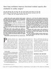 Research paper thumbnail of Open lung ventilation improves functional residual capacity after extubation in cardiac surgery*