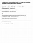 Research paper thumbnail of Hybrid threats and hybrid warfare : time for a comprehensive approach?