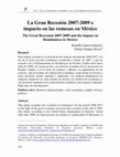 Research paper thumbnail of La gran recesión 2007-2009 e impacto en las remesas en México