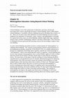 Research paper thumbnail of Metacognitive Education: Going beyond Critical Thinking