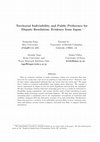 Research paper thumbnail of Territorial Indivisibility and Public Preference for Dispute Resolution: Evidence from Japan