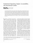 Research paper thumbnail of Institutional Opposition, Regime Accountability, and International Conflict