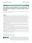 Research paper thumbnail of (The shift to) online delivery of a rural faculty development program in research skills: lessons learned