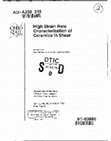 Research paper thumbnail of High Strain Rate Characterization of Ceramics in Shear