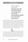 Research paper thumbnail of Writing and the World of Work: An Integrative Learning Community Model at a Two-Year Institution