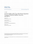 Research paper thumbnail of On the validity of the top of the barrier quantum transport model for ballistic nanowire MOSFETs