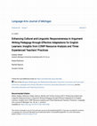 Research paper thumbnail of Enhancing Cultural and Linguistic Responsiveness in Argument Writing Pedagogy through Effective Adaptations for English Learners: Insights from C3WP Resource Analysis and Three Experienced Teachers’ Practices