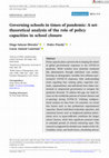 Research paper thumbnail of Governing schools in times of pandemic: A settheoretical analysis of the role of policy capacities in school closure