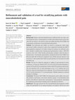 Research paper thumbnail of Refinement and validation of a tool for stratifying patients with musculoskeletal pain