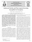 Research paper thumbnail of Adolescent Sterility and Time required becoming Susceptible for Conception