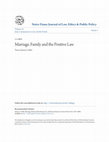 Research paper thumbnail of Marriage, Family and the Positive Law