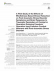 Research paper thumbnail of A Pilot Study of the Effects of Mindfulness-Based Stress Reduction on Post-traumatic Stress Disorder Symptoms and Brain Response to Traumatic Reminders of Combat in Operation Enduring Freedom/Operation Iraqi Freedom Combat Veterans with Post-traumatic Stress Disorder