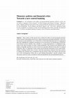 Research paper thumbnail of Comment ‒ Monetary policies and financial crisis: towards a new central banking