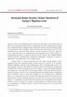 Research paper thumbnail of Nick Vaughan-Williams, Vernacular Border Security: Citizens’ Narratives of Europe’s ‘Migration Crisis’ (Oxford, Oxford University Press, 2021)