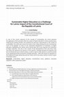 Research paper thumbnail of Sustainable Higher Education as a Challenge for Latvia: Impact of the Constitutional Court of the Republic of Latvia