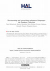 Research paper thumbnail of Documenting and researching endangered languages: the Pangloss Collection