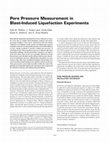 Research paper thumbnail of Pore Pressure Measurement in Blast-Induced Liquefaction Experiments