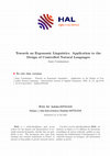 Research paper thumbnail of Towards an ergonomic linguistics: Application to the design of controlled natural languages