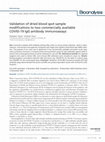 Research paper thumbnail of Validation of dried blood spot sample modifications to two commercially available COVID-19 IgG antibody immunoassays