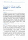 Research paper thumbnail of Standardisation in European Higher Education. The Bologna Process and Hungary