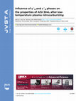 Research paper thumbnail of Influence of γ'N and ɛ'N phases on the properties of AISI 304L after low-temperature plasma nitrocarburizing