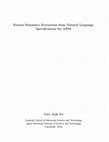 Research paper thumbnail of Formal Semantics Extraction from Natural Language Specifications for ARM