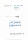 Research paper thumbnail of The Foundations of the 'Public' Organisation: Strategic Control and the Problem of the Costs of Exclusion