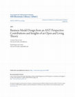 Research paper thumbnail of Business Model Design from an ANT Perspective: Contributions and Insights of an Open and Living Theory